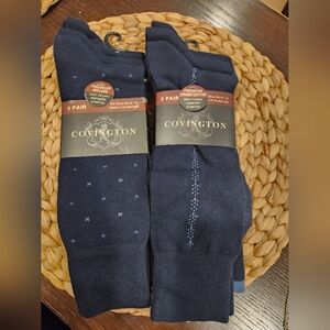 Covington Blue/Navy Dress Socks Elegance, 2 Pkg of 3